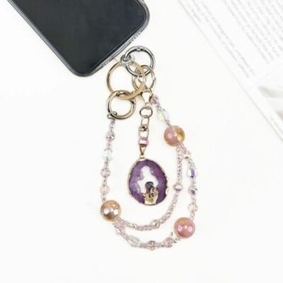 Amethyst Allure Charm DIY-Chain BagChain KeyChain - Image 3
