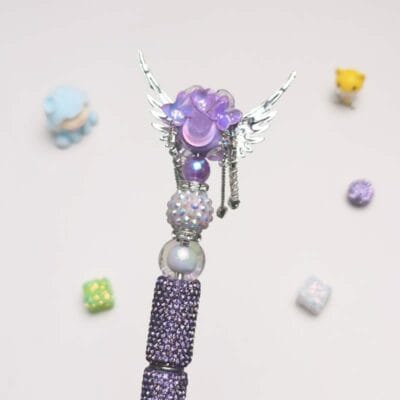 Angel Wings Purple Rhinestone Pen Vintage - Image 3