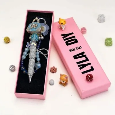 Lake Blue Handbag Multi-functional Rehinestone Pen and Keychain - Image 6