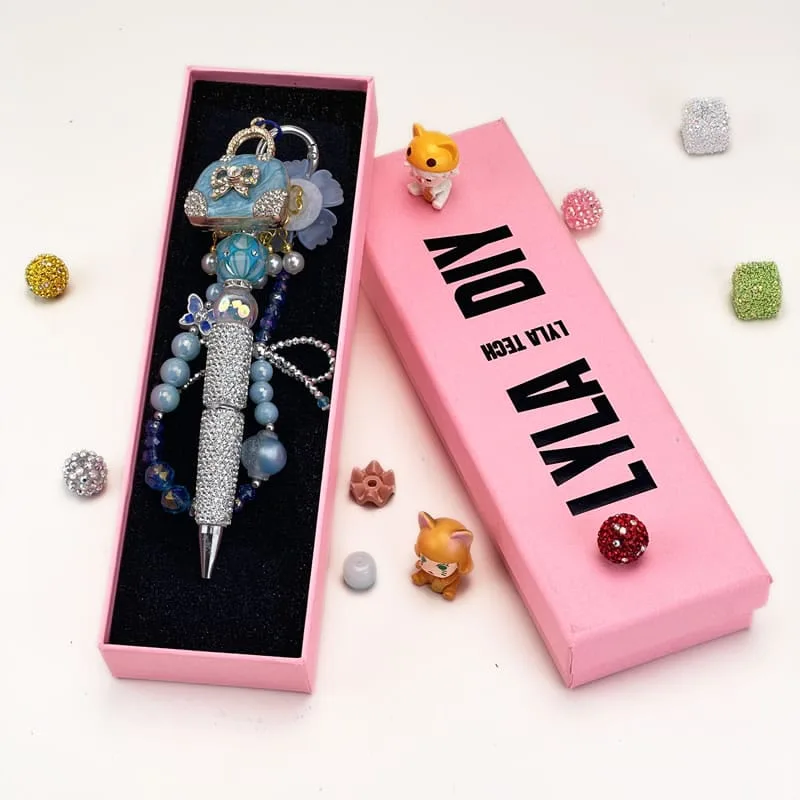 Lake Blue Handbag Multi-functional Rehinestone Pen and Keychain - Image 6