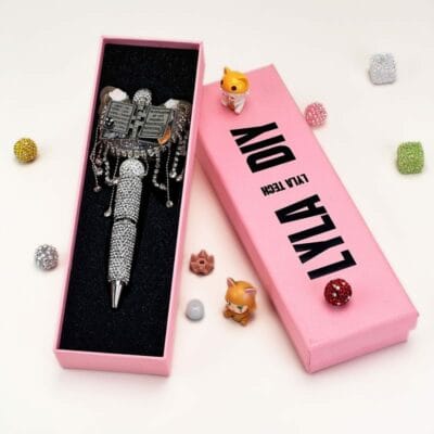 Bible Flip-page Silver Rhinestone Pen Vintage - Image 3