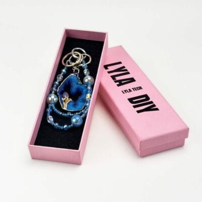 Blue Agate Essence Charm DIY-Chain BagChain KeyChain - Image 4