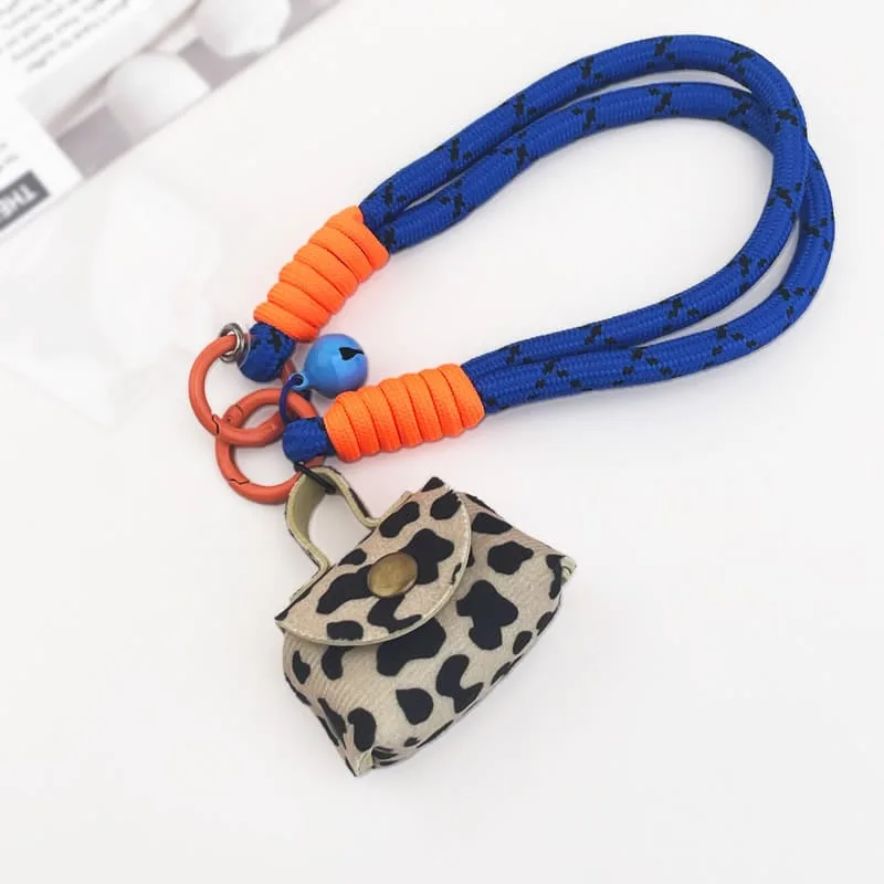 Blue&Orange Speckled Gray Handbag Keychain - Image 1