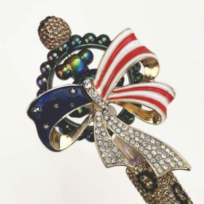 Bow Knot Rhinestone Pen Vintage - Image 3