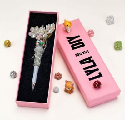 Butterfly Silver Half Rhinestone Pen Vintage - Image 3