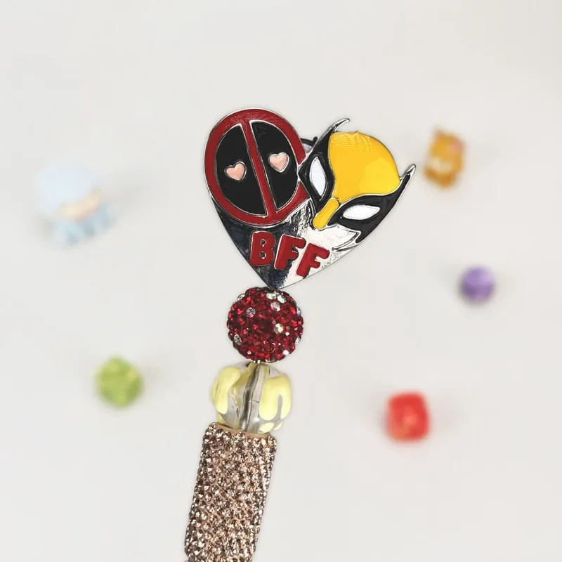 Deadpool Golden Rhinestone Pen Vintage - Image 1