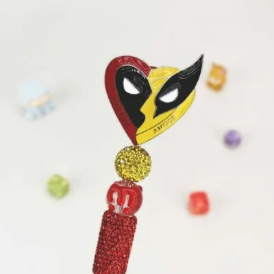 Deadpool Red Rhinestone Pen Vintage
