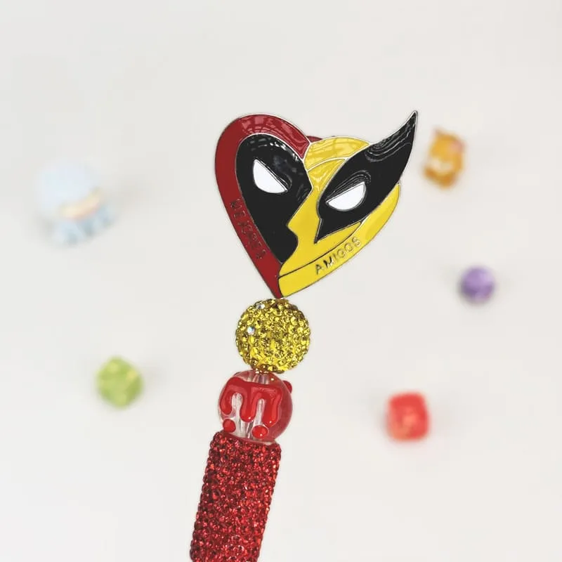 Deadpool Red Rhinestone Pen Vintage - Image 1