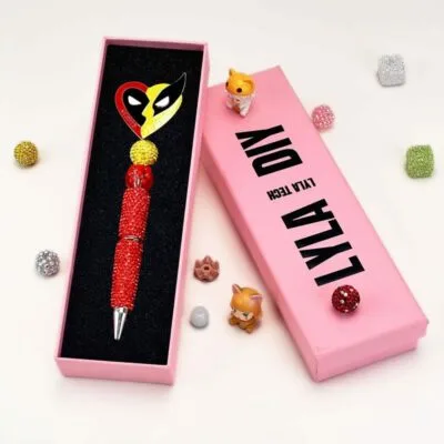 Deadpool Red Rhinestone Pen Vintage - Image 2