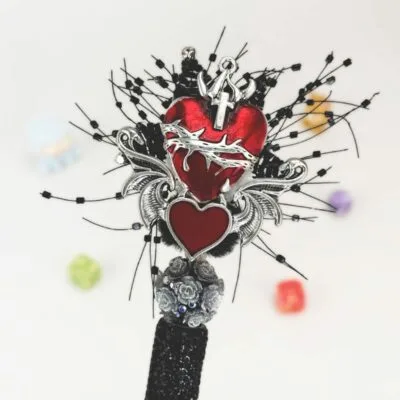 Eternal Heart Black Rhinestone Pen Vintage
