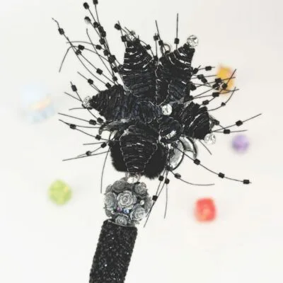 Eternal Heart Black Rhinestone Pen Vintage - Image 3