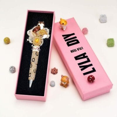 Fox Brown Rhinestone Pen Vintage - Image 5