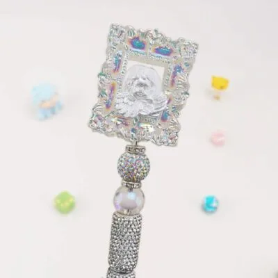 Galvanic Color Baby Angel Relief Sculpture Semi Rehinestone Pen