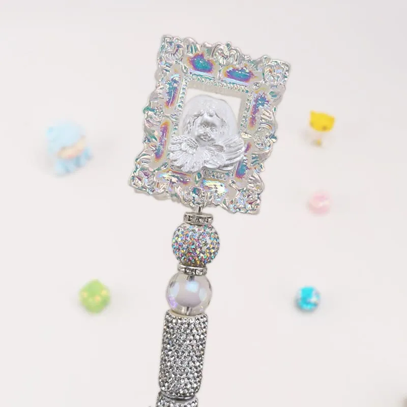 Galvanic Color Baby Angel Relief Sculpture Semi Rehinestone Pen - Image 1