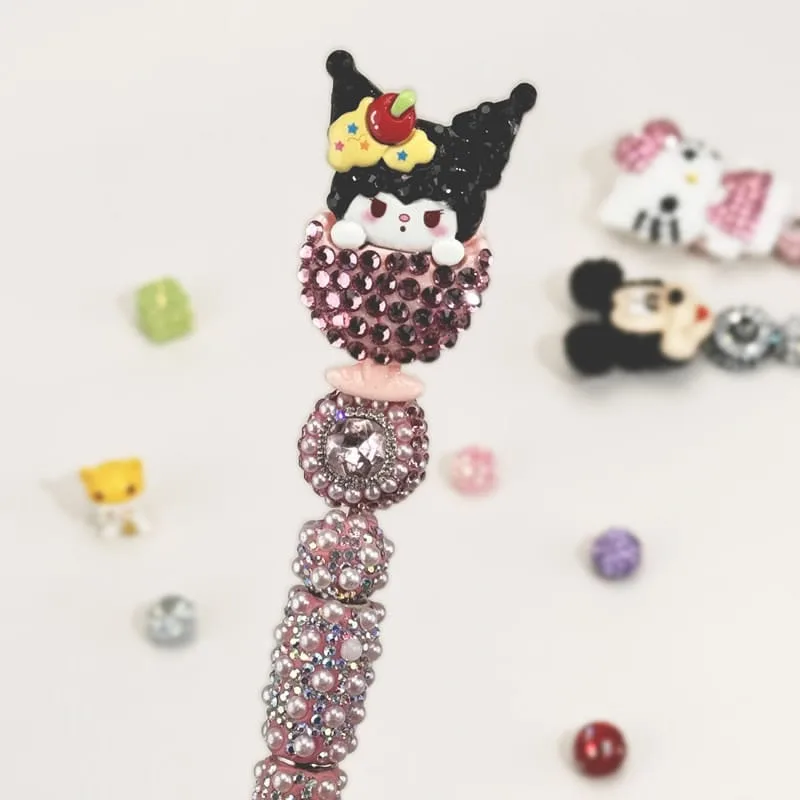 Kuromi Pink Beaded Pen Sanrio - Image 1