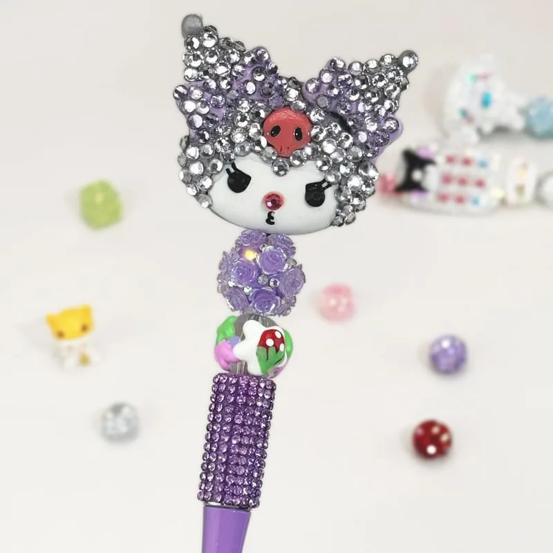 Kuromi Purple Half Rhinestone Pen Sanrio - Image 1