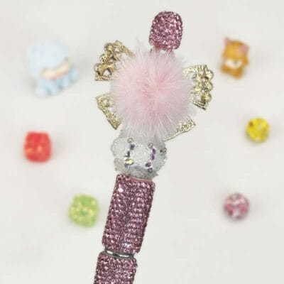 Pink Pow Pink Rhinestone Pen Vintage - Image 3