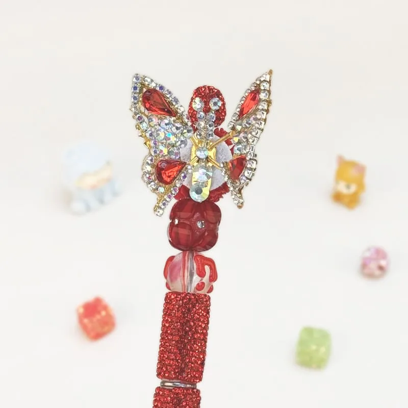 Rhinestone Butterfly Red Rhinestone Pen Vintage - Image 1