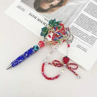 Venice Carnival Mask Multi-functional Rehinestone Beaded Pen and Keychain